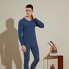 Traje de ropa interior térmica de terciopelo para hombre y mujer de invierno, camiseta básica sin costuras cepillada, ropa de otoño para parejas, pantalones largos