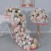 Arreglos de Flores Artificiales Serie Rosa Suave Más Vendidos Transfronterizos para Decoración de Fondo de Fiesta de Bodas, Arreglos de Flores de Mesa para Banquetes de Hotel