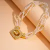 Pendientes de Perlas con Incrustaciones de Diamantes Cuadrados Transfronterizos Europeos y Americanos Collar Cadena de Hueso Versátil Estilo de Corte Elegante Collar para Mujer