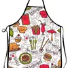 E-commerce transfronterizo caliente barbacoa divertida estampado impermeable simple cuello colgante alto valor de color delantal estampado de letras
