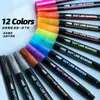Suministro Directo de Fábrica Bolígrafo de Contorno Doble Línea Colorido Fantasía Metálico 12 Colores Bolígrafo para Diario Tarjeta de Felicitación Fluorescente Bolígrafo de Dibujo para Garabatos Infantiles