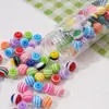 Ojo de Diablo de Resina Redondo Plano Rayas Arcoíris Cuentas Sueltas para Pulsera Hecha a Mano DIY Collar Accesorios de Joyería Materiales