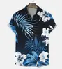 Camisa de Manga Corta de Verano Nueva para Hombre Europea y Americana Feihe Impresión Digital 3D Moda Hawaiana Casual Ropa para Hombre