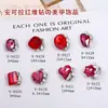 Arte de Uñas Rojo Ancla con Pedrería Producto Terminado Año Nuevo Rojo Súper Brillante Forma de Hacha Grande Grueso Ovalado Corazón Torcido Decoraciones de Uñas con Pedrería