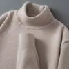 Suéter de Cuello Alto Nuevo para Hombre Otoño e Invierno Andy Terciopelo Tejido Pulóver Manga Larga Casual Capa Base Talla Grande Transfronterizo