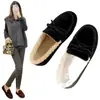 Nuevos Zapatos de Algodón Planos Cálidos Engrosados con Felpa, Estilo Retro, Talla Grande, para Mujer, sin Cordones, de Corte Bajo, para Conducir, Otoño/Invierno 2024