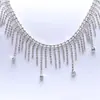 Corrente de strass DIY mais vendida Pingente de miçanga de vidro Franja Corrente de diamante Laço Acessórios de cabelo Alça de ombro Acessórios de vestuário Corrente de diamante costurada à mão