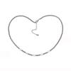 Moda acero inoxidable joyería vacío chapado en oro impermeable resistente al desgaste no se decolora metal bola lisa perla de agua dulce collar mujer