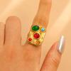 Anillo de acero de titanio con textura suave, estilo retro, de moda transfronteriza francesa, resistente a la decoloración, para niñas, con hardware para el dedo, anillo de cola