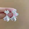 Pendientes Colgantes de Flor de Diamante Incrustado con Aguja de Plata y Borla, Pendientes de Moda, Dulces y Versátiles, Lujo Accesible y Pendientes de Gama Alta para Mujer