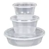 Recipiente Descartável Redondo Espesso para Levar Comida, Tigela Redonda para Hot Pot e Mao Cai, à Prova de Vazamento e Não Derramável