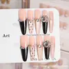 Venta Caliente en Douyin Uñas Portables Largas Francesas Arte de Uñas Hecho a Mano Uñas Puntiagudas Deseo Puro Producto Terminado de Gama Alta Transfronterizo Ojo de Gato Almendra