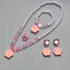 Conjunto de Colar de Pérolas Infantil Acessórios Fofos para Daminhas Pulseira de Contas Anel Brincos Amor Joias Atacado