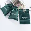 Bolsa de Tela con Cordón de Satén para Cosméticos, Bolsa de Tela de Seda Artificial, Bolsita de Terciopelo para Joyería, Bolsa Pequeña de Tela con Logo Impreso Personalizado
