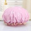 Gorro de Ducha de Doble Capa con Estampado de Mariposas, Hecho de Algodón Poliéster y Peva, para Mujeres, Adecuado para Uso en Casa, Anti-Aceite y Anti-Manchas, Protege el Cabello Durante el Baño
