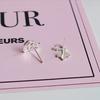 Aretes de Alce Navideño de Color Sólido 925 para Mujer, Aretes para Agujeros de Oreja, Aretes con Sentido Avanzado de Temperamento y Diseño Nicho