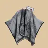 Nuevo Chal Grueso Cálido de Tinta Estética Oriental de Doble Cara para Mujer, Chal Capa Vintage de Alta Gama para Otoño e Invierno, Accesorio para Fotografía