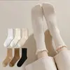 Meias estilo coreano femininas versáteis para as quatro estações, meias de cano médio, estilo Street Ins preppy, xadrez listrado, casuais modernas femininas