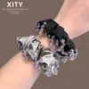 Novo Scrunchie de Renda de Cristal Luxuoso em Cetim para Mulheres, Alta Elasticidade, Durável, Elegante Prendedor de Cabelo para Rabo de Cavalo Alto e Penteados Updo