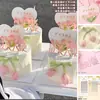 5.12 Decoración para Pastel de Brote de Tulipán de Enfermera Accesorios Alas Ángel Blanco Acrílico Tarjeta de Amor Enchufe