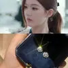 Brincos de Tarraxa Nalan S925 Prata Esterlina Estilo Xu Yan Cheios de Brilho Diamante Inserido Strass High-End Fashion M07656