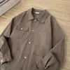 Camisa Lisa Tendência Vintage Primavera e Outono 2026 para Homens, Marca Tendência Estilo Japonês, Camisa Jaqueta Camada Interna Casual Solta Versátil