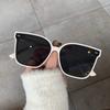 Gafas de Sol Naranja Té Vintage para Mujer Celebridad de Internet Fotografía Callejera Gafas de Montura Grande Estilo Coreano Uña Cruzada Gafas Anti-UV Modernas