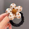 Nuevo Color Leche Curry Anillo de Pelo para Intestino Delgado Anillo de Pelo de Alta Elasticidad Cuerda para el Cabello de Niños Cuerda para el Cabello de Tela Flor en el Cabello Niña Tono Oscilante