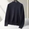 Suéter de Lana para Hombre Otoño e Invierno 2025 Cachemir para Hombre de Gama Alta Lujo Negocios Cuello Medio Agradable a la Piel Capa Base Suéter Tejido
