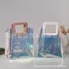 Bolso de mano colorido de TPU Bolso de mano de cuero de PVC Bolsa de regalo de boda Bolsa de almacenamiento portátil de PP