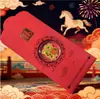Oro Puro 999 Caballo del Zodiaco Estilo Chino Imán de Metal Personalizado para Refrigerador Pegatina para Teléfono Pegatinas de Dibujos Animados Manualidades