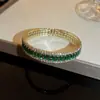 Pulsera Abierta de Circonita Incrustada con Diamantes, Pulsera de Lujo Ligero y Gama Alta, Elegante y Exquisita a la Moda, Diseño de Pulsera Versátil, Diseño de Nicho
