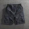 Pantalones Cortos de Trabajo Ligeros de Verano para Hombre, Corte Holgado, Sin Estirar, Ligeros, Deportivos, Bolsillos Múltiples, Casual, de Longitud Media, Negro