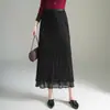 Elegante Falda de Encaje Calada para Mujer, Nueva Otoño/Invierno 2026, Falda de Cintura Alta Adelgazante Línea A, Falda de Longitud Media Moda y Sencilla