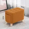 Taburete pequeño de tela para el hogar, taburete para cambiarse los zapatos, reposapiés para sofá de sala de estar, banco pequeño de madera para niños, asiento cuadrado de madera para sala de estar