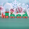 Decoraciones de Tren Navideño para Niños Tren de Madera de Cuatro Secciones Regalos de Cumpleaños Adornos Navideños Regalos al por Mayor