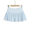 Falda plisada de encaje de cintura baja estilo retro americano, estilo ballet de verano de Spice Girl, falda tutú blanca