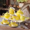 Juego de Té de la Tarde estilo Británico de Alta Gama Exquisito Juego de Café Lujo Ligero Calado Hogareño Taza y Plato de Café de Porcelana Fina