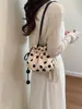 Comercio Exterior Transfronterizo Nueva Moda Lunares Cordón Bolsa de la Suerte Diseño de Nicho Bolso Cubo Bolso de Mujer Bolso de Hombro Cruzado de Moda
