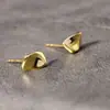 Aretes Minimalistas Cuadrados Curvos de Diseño Moderno para Mujer Elegantes Nueva Moda Geométricos Cuadrados de Arco Simples
