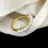 Accesorios hechos a mano para bricolaje, anillo de plata de ley S925 con múltiples cuentas, soporte vacío, anillo de perla, soporte de anillo de plata hecho a mano para mujer