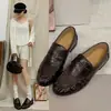 Estilo Británico Cuero Sintético Nuevos Mocasines Diseño Redondo Plegados Versátiles Zapatos Pequeños de Cuero Retro 2026 Lujo Ligero Nicho