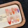 [Exportação Transfronteiriça Mais Vendida] Flores Transparentes Europeias e Americanas Esculpidas Gradiente Gelo-Atravessado Francês Classy Pura Mão Manicure Adesivos