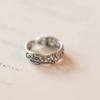 Anillo de Rama de Flor de Vid Estilo Chino Plateado, Artístico y de Alta Gama, Hueco, Moderno y Versátil, Nuevo Estilo Chino Venta Directa de Fábrica