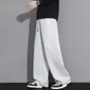 Calças masculinas de corte reto, novos estilos outono/inverno, com bom caimento, modelagem solta, versáteis, de perna larga, esportivas e casuais, longas, para homens