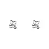Novos Brincos de Estrela de Quatro Pontos Tridimensional Simples Estilo Coreano para Mulheres, Nicho de Luxo Leve Versátil Moda