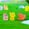 Novo produto transfronteiriço: figuras de filhote e hipopótamo que brilham no escuro, acessórios decorativos fofos para DIY, ornamentos para paisagens em miniatura e pequenas decorações de mesa