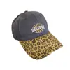 Boné de Baseball Retro Americano com Estampa de Leopardo 2025 para Mulheres Moda de Rua Tendência Personalidade Moda Rosto Magro Menina Popular