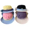 Nuevo Sombrero de Pescador Retro de Trabajo con Bloques de Color y Letras para Mujer, Sombrero de Sol para Senderismo al Aire Libre en Verano, Sombrero de Montañismo con Protección Solar