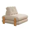 Sofá Cama Plegable Combinado de Bloques de Construcción Modulares, Sofá de Madera Maciza de Uso Dual para Apartamentos Pequeños, Sofá Perezoso Estilo Crema para Sala de Estar